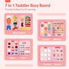 Picture of Busy Board for Toddlers Boys Girls Montessori Toys for 2 Year Old - 7 in 1 Preschool Learning Activities Toddler Travel Toys for Ages 2-4 with Life Skill, Alphabet, Number, Shape, Color,Animal,Weather