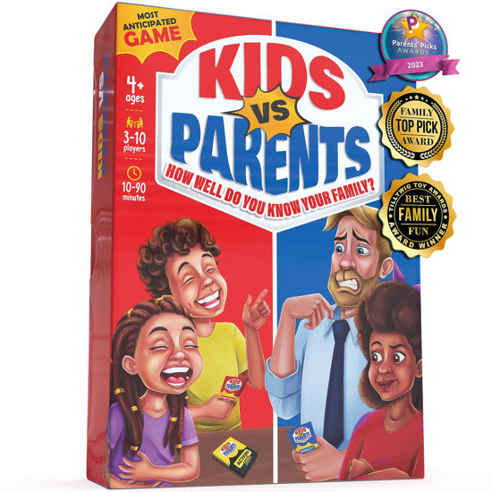 Picture of Kids VS Parents - Family Game for Kids and Adults | Games for Family Game Night | Kids Games Ages 4-12 (200 Conversation Starter Cards, 10-90 Minutes Play Time)