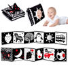 Picture of Black and White High Contrast Baby Toys 0-6 6-12 Months Soft Baby Book for Newborn Brain Development Tummy Time Toys Infant Sensory Crinkle Toys 0-3 3-6 Month Montessori Learning Activities for Babies