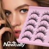 Picture of Newcally Eyelashes Anime Lashes Japanese Style Manga Lashes Spiky Faux Mink Lashes Natural Fluffy Thick Cosplay Lashes Wispy 10 Pairs Pack