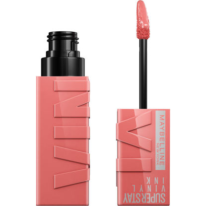 Picture of MAYBELLINE New York Super Stay Vinyl Ink Longwear No-Budge Liquid Lipcolor Makeup, Highly Pigmented Color and Instant Shine, Charmed, Pink Lipstick, 0.14 fl oz, 1 Count