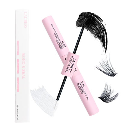 Picture of Lash Bond and Seal for Eyelash Extensions Cluster Lash Glue Long Lasting Eyelash Glue Waterproof DIY Lash Extension Glue Mascara Wand Individual Lash Glue 5ml+5ml