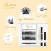 Picture of DIY Eyelash Extensions Kit, QUEWEL Lash Clusters 144 Pcs, Cluster Lashes Golden Lashes Tweezers, Eyelashes Clusters Bond and Seal Waterproof, Clusters Lash Glue Remover for DIY Lash Extensions (QU-RR-DH-01)