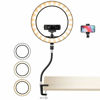 Picture of Webcam Light Stand for Live Stream, Make-up, Online Live, Selfie 10?LED 3-Light Mode Ring Light with Webcam & Phone Holder with Flexible Gooseneck Arm Stand by AMADA HOMEFURNISHING