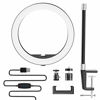 Picture of Webcam Light Stand for Live Stream, Make-up, Online Live, Selfie 10?LED 3-Light Mode Ring Light with Webcam & Phone Holder with Flexible Gooseneck Arm Stand by AMADA HOMEFURNISHING