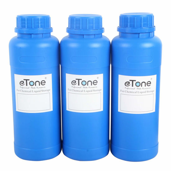 Picture of eTone 3X 500ml Darkroom Chemical Storage Bottles with Caps Film Photo Developing Processing Equipment (blue)