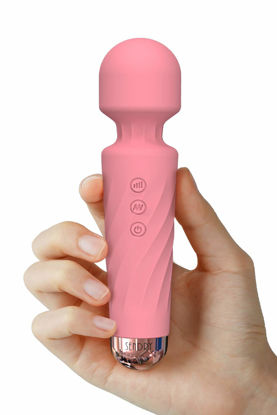 Picture of SENDRY Mini Cordless Massager - Smallest and Strongest 160 Vibration Modes - Handheld Wireless Waterproof Mute Rechargeable Personal Massager (Stripe-Light Pink)