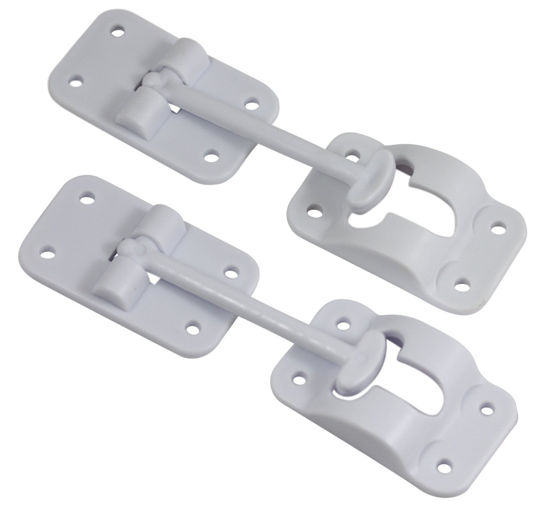 Picture of H. Bowes 2 Pack: RV T-Style Door Holder Catch 3-1/2" for Latch Holder Camper Trailer Cargo Hatch White