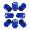 Picture of Tire Valve Stem Caps - Tire Air Caps Cover 8 Pack N2 Nitrogen Logo Corrosion Resistant Premium Alloy Universal for Car Truck Motorcycle Bike-Blue