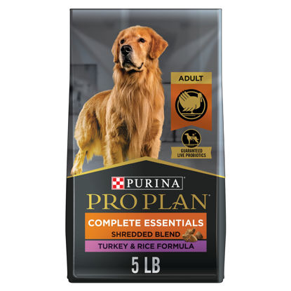 Picture of Purina Pro Plan High Protein Dog Food with Probiotics for Dogs, Shredded Blend Turkey & Rice Formula - 5 lb. Bag