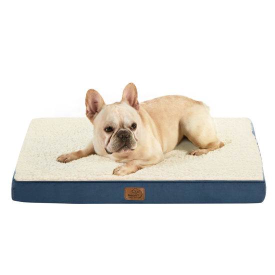 Picture of Bedsure Small Dog Bed for Small Dogs - Orthopedic Dog Beds with Removable Washable Cover, Egg Crate Foam Pet Bed Mat, Suitable for Dogs Up to 20 lbs, Oxford Fabric Bottom