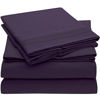 Picture of Mellanni King Size Sheet Set - Iconic Collection Bedding Sheets & Pillowcases - Luxury, Extra Soft, Cooling Bed Sheets - Deep Pocket up to 16" - Wrinkle, Fade, Stain Resistant - 4 PC (King, Purple)