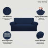 Picture of Easy-Going Stretch Oversized Loveseat Slipcover 1-Piece Sofa Cover Furniture Protector Couch Soft with Elastic Bottom for Kids Polyester Spandex Jacquard Fabric Small Checks Navy