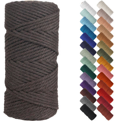 Picture of NOANTA Dark Coffee Macrame Cord 3mm x 109yards, Colored Macrame Rope, Cotton Rope Macrame Yarn, Colorful Cotton Craft Cord for Wall Hanging, Plant Hangers, Crafts, Knitting