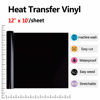 Picture of RENLITONG Black HTV Iron on Vinyl 12Inch by 10ft Roll HTV Heat Transfer Vinyl for T-Shirt HTV Vinyl Rolls for All Cutter Machine - Easy to Cut & Weed for Heat Vinyl Design