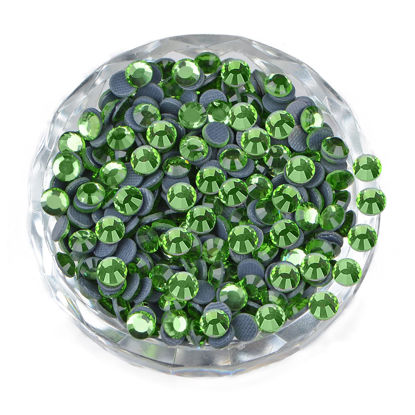 Picture of LPBeads 3000 Pieces SS16 Peridot Hotfix Rhinestones Flatback Round Crystal Glass Rhinestones Gems for Crafts Nail Face Art Clothes Shoes Bags DIY