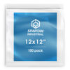 Picture of Spartan Industrial - 12” X 12” (100 Count) 2 Mil Clear Reclosable Zip Plastic Poly Bags with Resealable Lock Seal Zipper