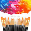 Picture of BOSOBO Paint Brushes Set, 2 Pack 20 Pcs Round Pointed Tip Paintbrushes Nylon Hair Artist Acrylic Paint Brushes for Acrylic Oil Watercolor, Face Nail Art, Miniature Detailing & Rock Painting, Black