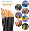 Picture of BOSOBO Paint Brushes Set, 2 Pack 20 Pcs Round Pointed Tip Paintbrushes Nylon Hair Artist Acrylic Paint Brushes for Acrylic Oil Watercolor, Face Nail Art, Miniature Detailing & Rock Painting, Black