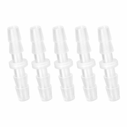 Picture of Quickun Plastic Hose Barb Fitting, 1/8" x 1/8" Barbed Splicer Mender Joint Adapter Union Fitting (Pack of 5)