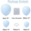 Picture of Pastel Blue Balloons 85 pcs Light Blue Balloon Garland Arch Kit 5/10/12/18 Inch Different Sizes Baby Blue Latex Balloons for Gender Reveal Wedding Birthday Party Anniversary Baby Shower Decorations