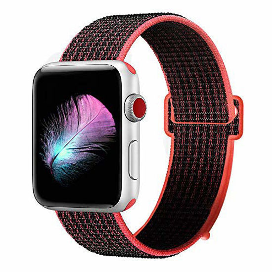 HILIMNY Compatible for Apple Watch Band 38mm, New Nylon Sport Loop, with Hook and Loop Fastener, Adjustable Closure Wrist Strap, Replacment Band Comp