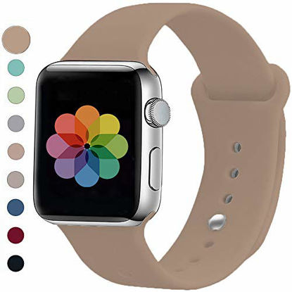 Picture of UPOLS Compatible with Apple Watch Band 38mm 42mm 40mm 44mm Sport Band, Silicone Sport Strap Replacement Bands Compatible for iWatch Series 5/4/3/2/1 S/M M/L