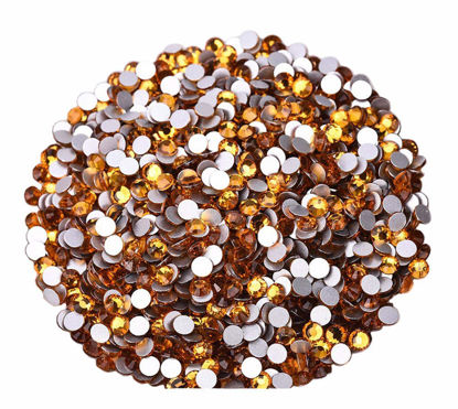 Picture of Jollin Glue Fix Crystal Flatback Rhinestones Glass Diamantes Gems for Nail Art Crafts Decorations Clothes Shoes(ss40 144pcs, Topaz)