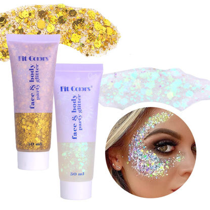 Mermaid Body Glitter Holographic Glitter Liquid for Festival Make Up,Face  Glitter Sequins Chunky for Hair and Eyeshadow Long-Lasting No Glue Needed  and Easy to Remove. 