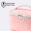 Picture of Portable Makeup Bag Travel Cosmetic Bags for Women Medium Pouch Cute Purse Make Up Organization Waterproof (Pink)