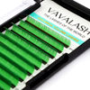 Picture of Colored Lash Extensions 0.07mm CC Curl Green Individual Volume Lashes Extensions 13-20 Mix Length Color Eyelash Extensions for Salon (Green 0.07-CC, 13-20mm)