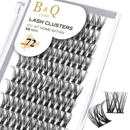 Picture of Lash Clusters D Curl 10mm DIY Lash Extensions 72 Clusters Lashes C D Curl B&Q LASH Wispy Volume Lashes Eyelash Clusters Extensions Individual Lashes Cluster DIY at Home (B46,D-10mm)