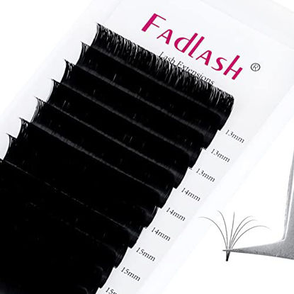 Picture of Eyelash Extension Easy Fan Volume Lashes 0.03-0.10mm C D CC DD L Curl 8-30mm Length Volume Lash Extensions Self Fanning Eyelash Extensions (0.07-CC, 13-16mm Mix)