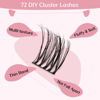 Picture of Cluster Lashes 72 Pcs Lash Clusters DIY Eyelash Extension Individual Cluster Eyelashes Crown Style Self-Application Fluffy Super Thin Band Reusable Soft & Comfortable(Crown-D-14mm)