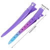 Picture of 24 Packs Duck Bill Clips, Bantoye 3.35 Inches Rustproof Metal Alligator Curl Clips with Holes for Hair Styling, Hair Coloring, Gradient Purple