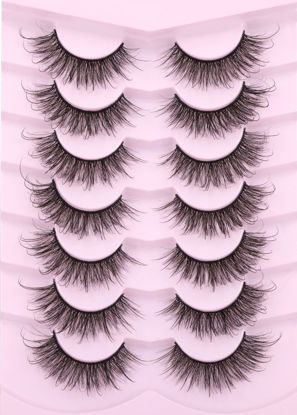 Picture of Fairy Strip Lashes That Look Like Extensions False Eyelashes Natural 8D Volume Cat Eye Bratz Lashes Long Wispy Fake Eyelashes Pack