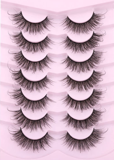 Picture of Fairy Strip Lashes That Look Like Extensions False Eyelashes Natural 8D Volume Cat Eye Bratz Lashes Long Wispy Fake Eyelashes Pack