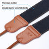 Picture of Blue Jeans Camera Strap - 2" Cowboy Pure Cotton Woven Camera Strap,Universal Neck & Shoulder Strap with Double Layer Cowhide Ends, Adjustable for All DSLR / SLR Cameras,Best Gifts for Photographers