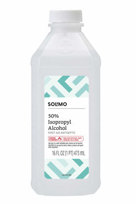 Picture of Amazon Brand - Solimo 50% Isopropyl Alcohol First Aid Antiseptic, 16 Fl Oz (Pack of 1)