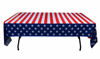 Picture of Exquisite 6-Pack Premium Rectangle American Flag Design Plastic Tablecloth - USA Stars and Stripes Tablecloth Disposable Plastic Table Cover for July 4th - 54 inch. x 108 inch.