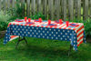 Picture of Exquisite 6-Pack Premium Rectangle American Flag Design Plastic Tablecloth - USA Stars and Stripes Tablecloth Disposable Plastic Table Cover for July 4th - 54 inch. x 108 inch.