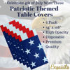 Picture of Exquisite 6-Pack Premium Rectangle American Flag Design Plastic Tablecloth - USA Stars and Stripes Tablecloth Disposable Plastic Table Cover for July 4th - 54 inch. x 108 inch.