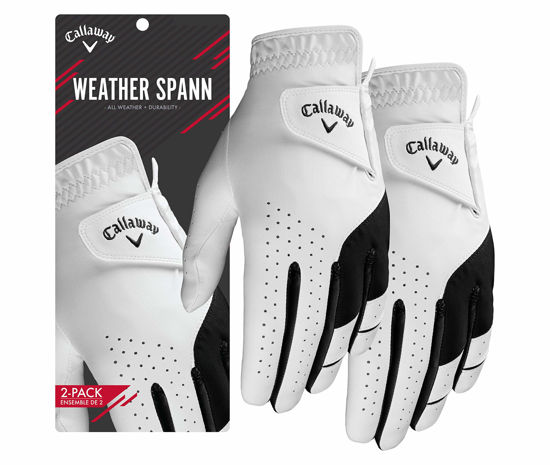 Picture of Callaway Golf Gloves Weather Spann 2PK(Men's Right Hand, Pack of 2, Small, White)