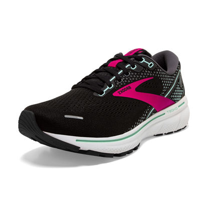 Picture of Brooks Ghost 14 Women's Neutral Running Shoe - Black/Pink/Yucca - 5.5 Wide