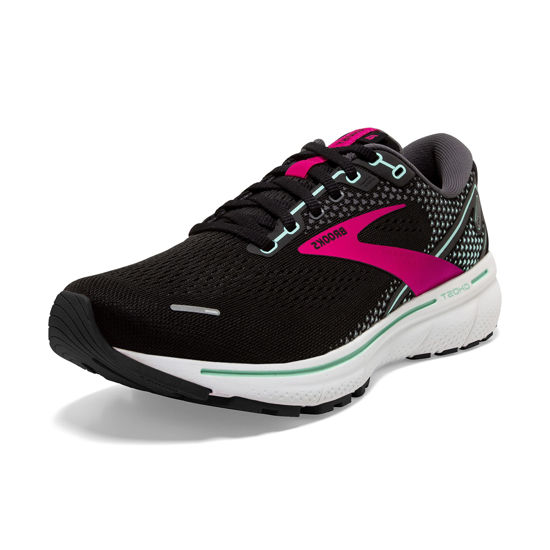 Picture of Brooks Ghost 14 Women's Neutral Running Shoe - Black/Pink/Yucca - 5.5 Wide