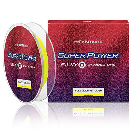 Picture of KastKing Superpower Silky8 Braided Fishing Line, Yellow, 8 Strand, 20LB, 300Yds