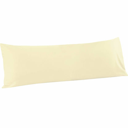 Picture of FLXXIE 1 Pack Microfiber Body Pillow Case, 1800 Super Soft Pillowcase with Envelope Closure, Wrinkle, Fade and Stain Resistant Pillow Cover, 20x54, Ivory