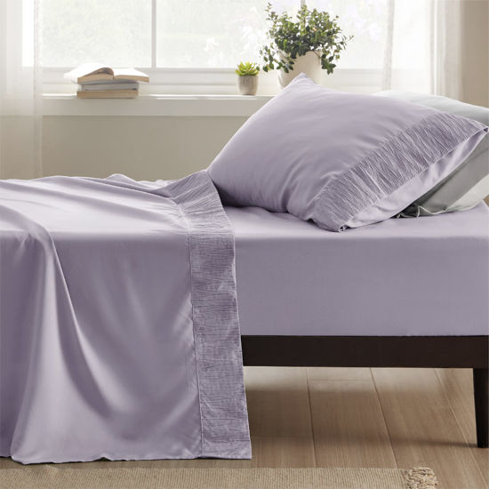 Picture of Bedsure Twin Sheets Set - Soft 1800 Twin Bed Sheets for Boys and Girls, 3 Pieces Hotel Luxury Lavender Sheets Twin, Easy Care Polyester Microfiber Cooling Bed Sheet Set