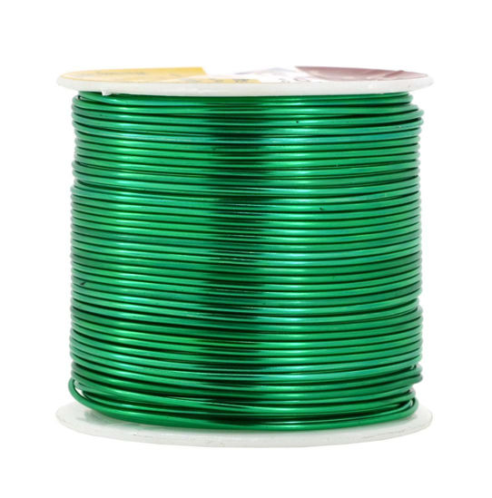 Picture of Mandala Crafts Anodized Aluminum Wire for Sculpting, Armature, Jewelry Making, Gem Metal Wrap, Garden, Colored and Soft, 1 Roll(18 Gauge, Kelly Green)