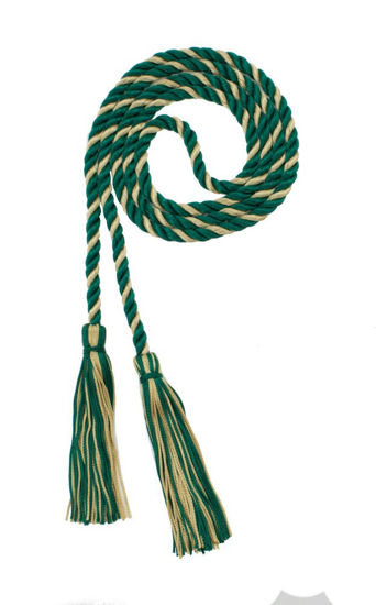 Picture of Graduation Honor Cord - DK Green/OLDGOLD - Every School Color Available - Made in USA - by Tassel Depot